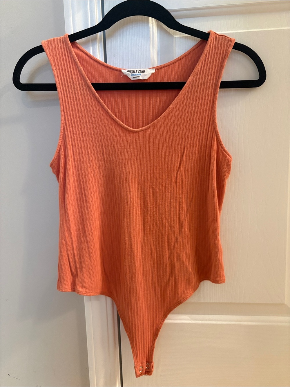 Double Zero Orange Ribbed Bodysuit